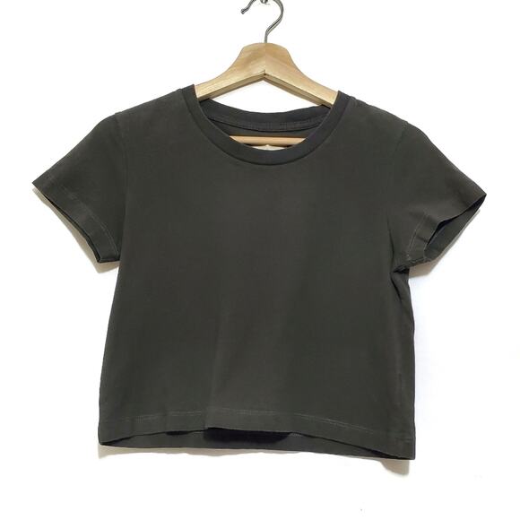 NWT Sacre | Carine Crop Tee in Washed Black - Picture 1 of 6